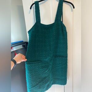 Green knit mini dress